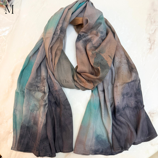 Printed Modal Hijab - Deep Sea