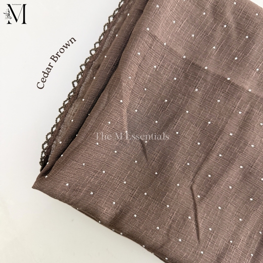 Stonework Cotton Hijab | Cedar Brown