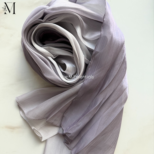 Gray Silk Ombre Hijab | The M Essenials
