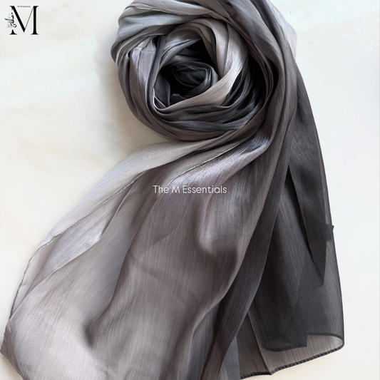 Black Silk Ombre Hijab | The M Essentials