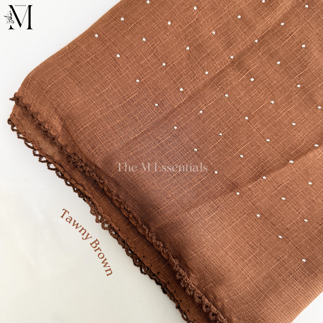 Stonework Cotton Hijab | Tawny Brown