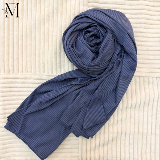 Navy Ribbed Jersey Hijab by The M Essentials