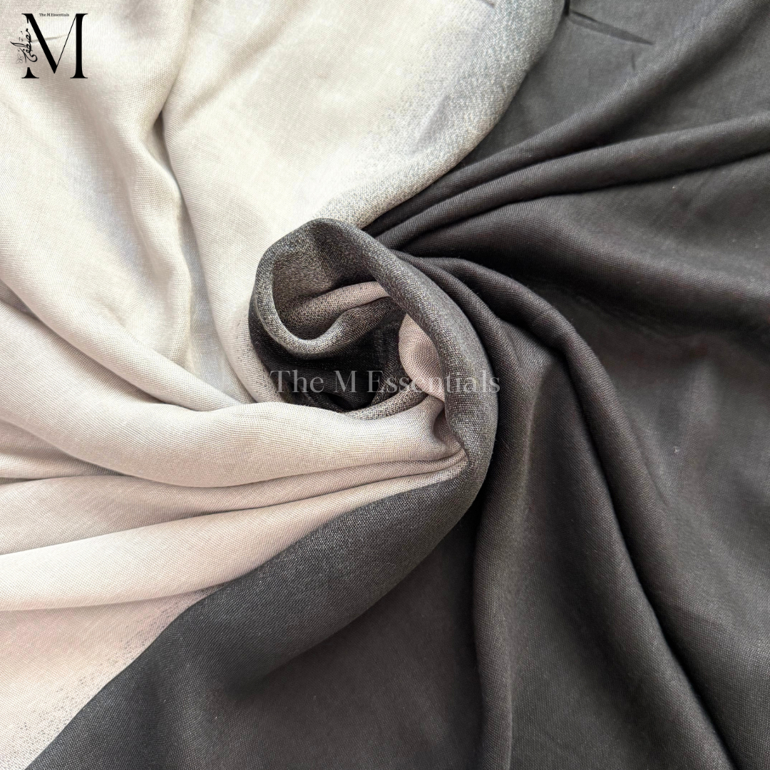 Monochrome Ombre -  Soft, Lightweight Modal Hijab | The M Essentials