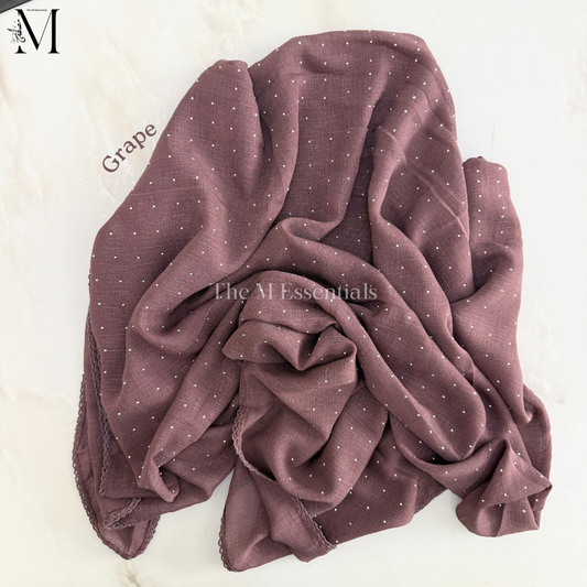 Stonework Cotton Hijab | Grape