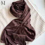Chocolate Brown Ribbed Jersey Hijabs Online UAE | Stretch & Comfort | The M Essentials