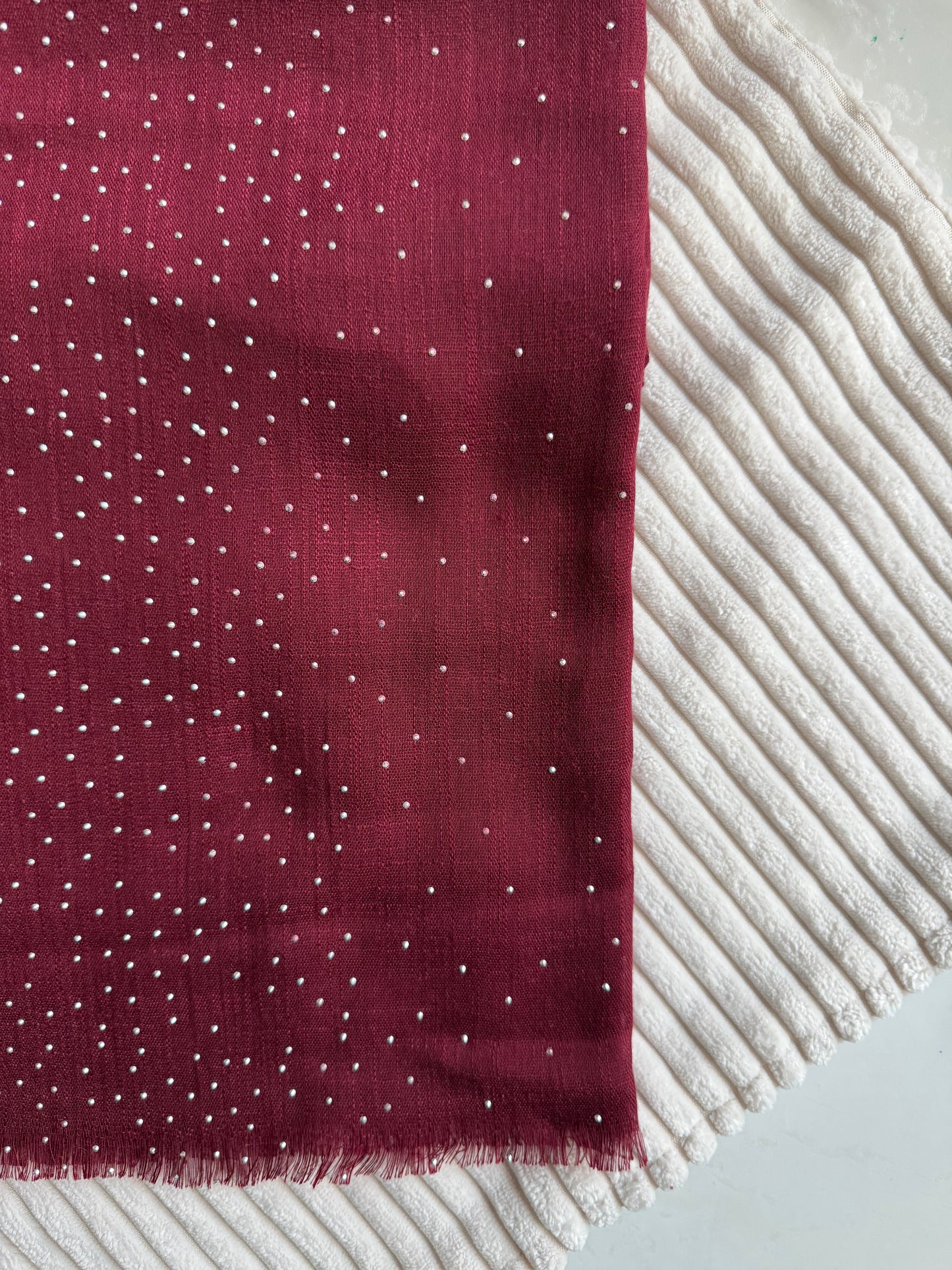 Deep Red Cotton Stonework | The M Essentials