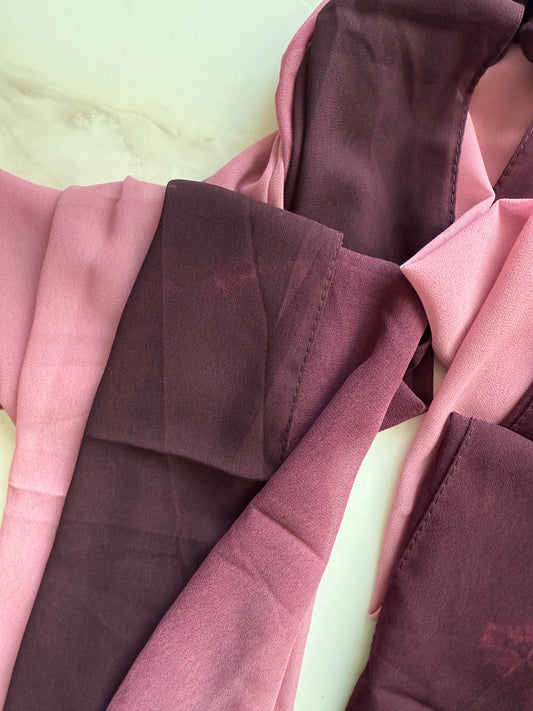 Pink Ombre Chiffon Hijabs Online UAE | Lightweight & Elegant | The M Essentials