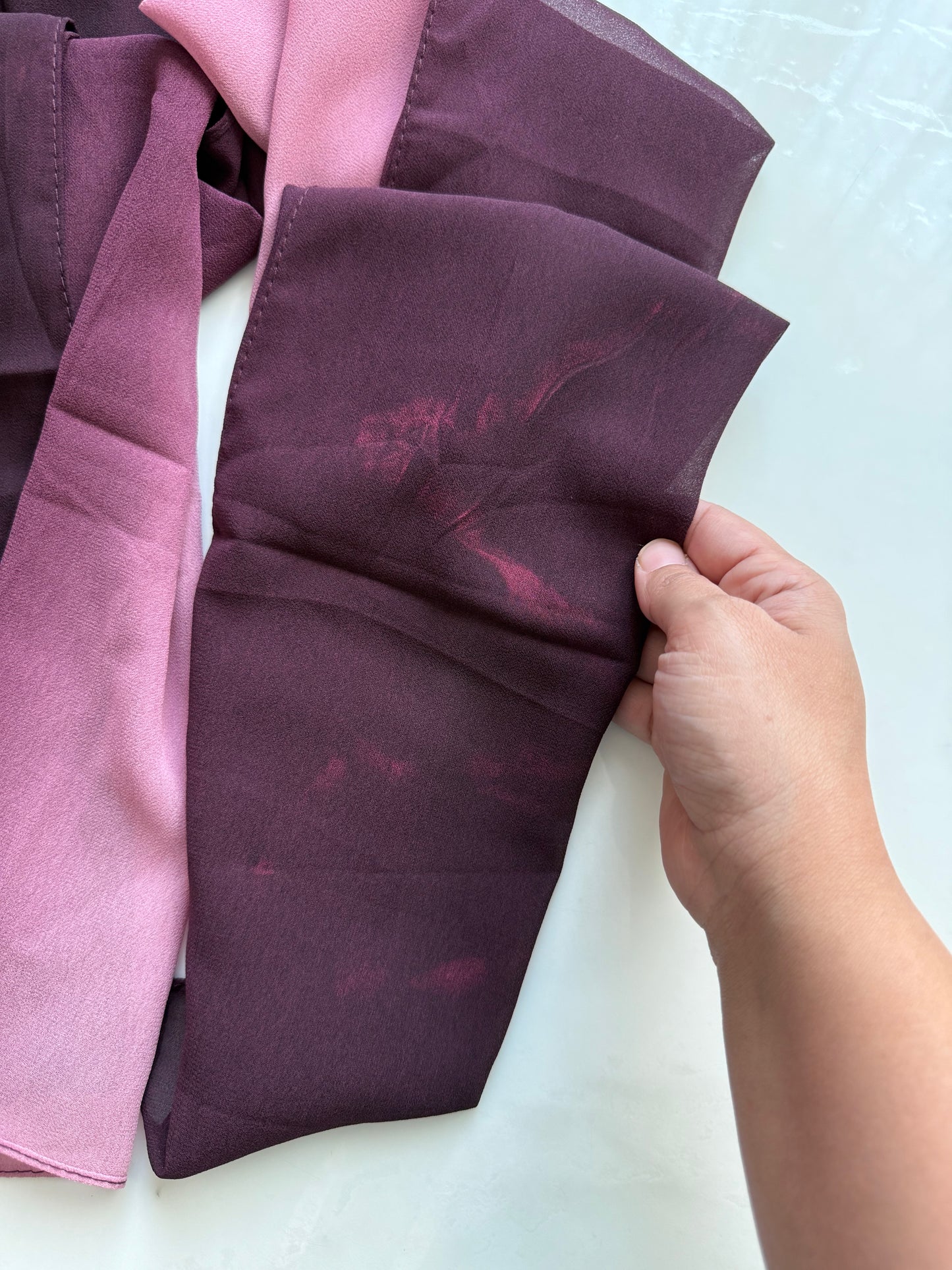 Pink Ombre Chiffon Hijabs Online UAE | Lightweight & Elegant | The M Essentials