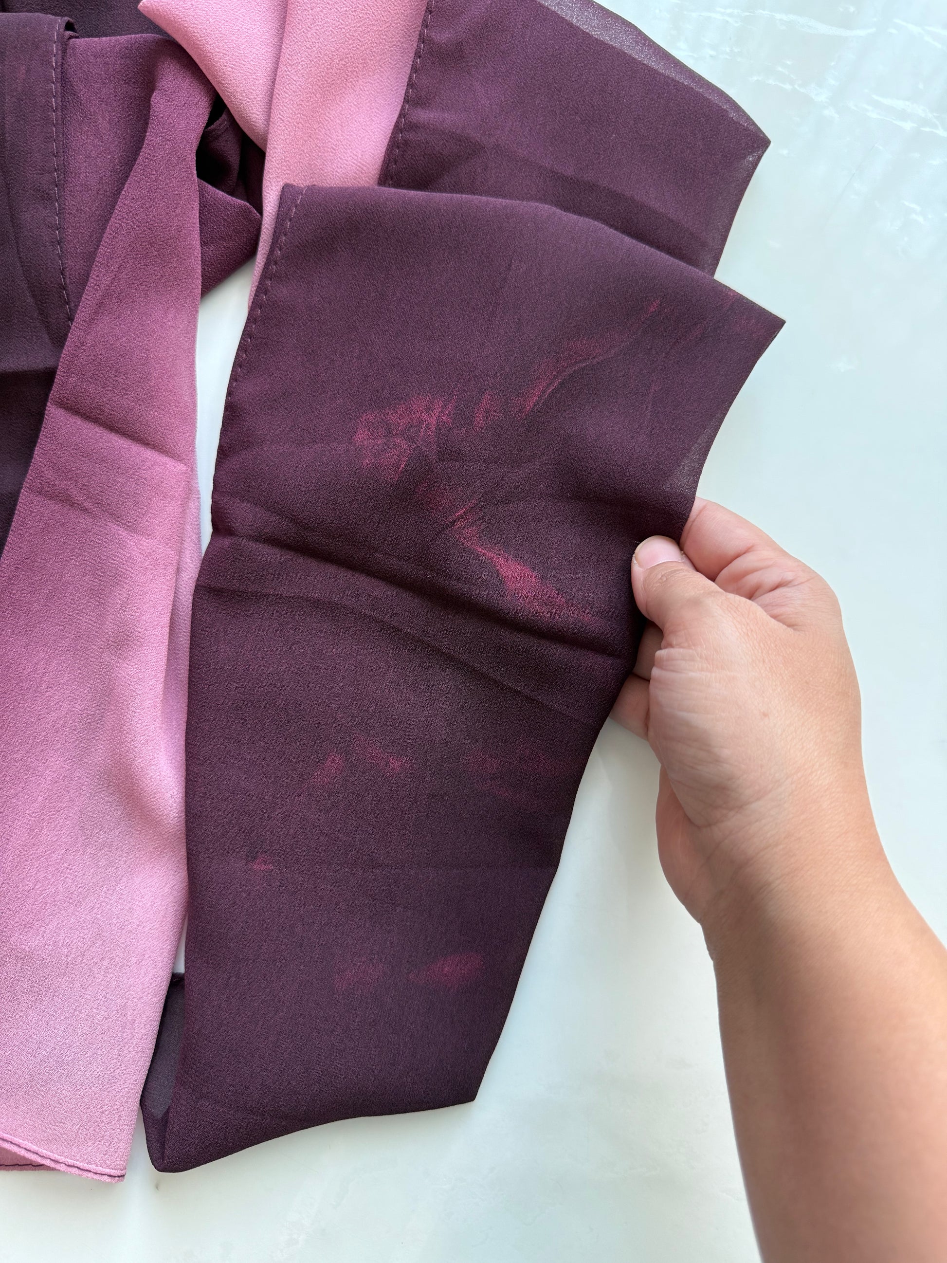 Pink Ombre Chiffon Hijabs Online UAE | Lightweight & Elegant | The M Essentials