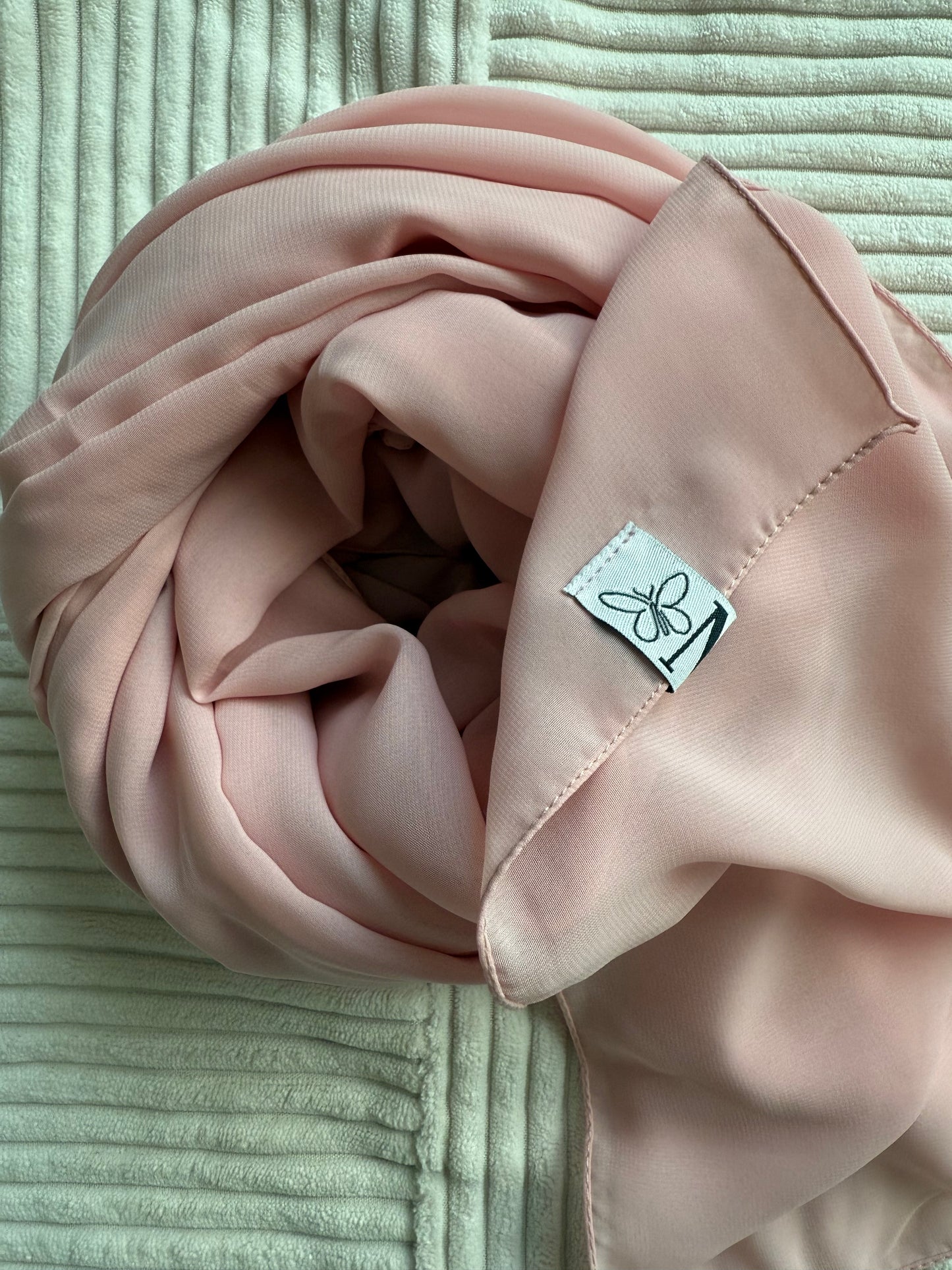 Light Pink Premium Powder Chiffon Hijab – Elegant & Airy | Made in Indonesia