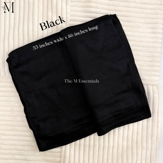 Black Big Cotton Jersey Hijab