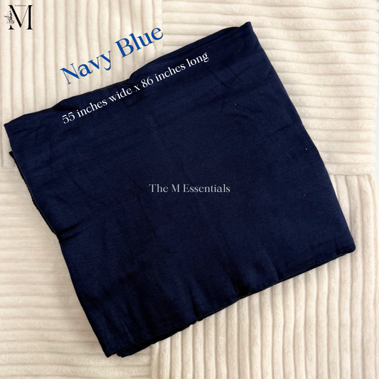 Dark Blue Big Cotton Jersey Hijab