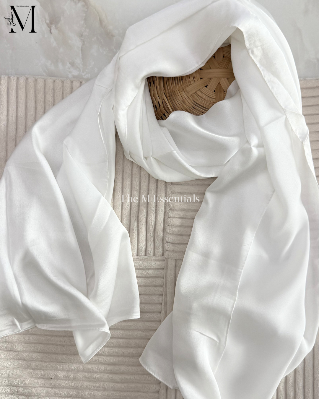 Satin Silk Hijab - White