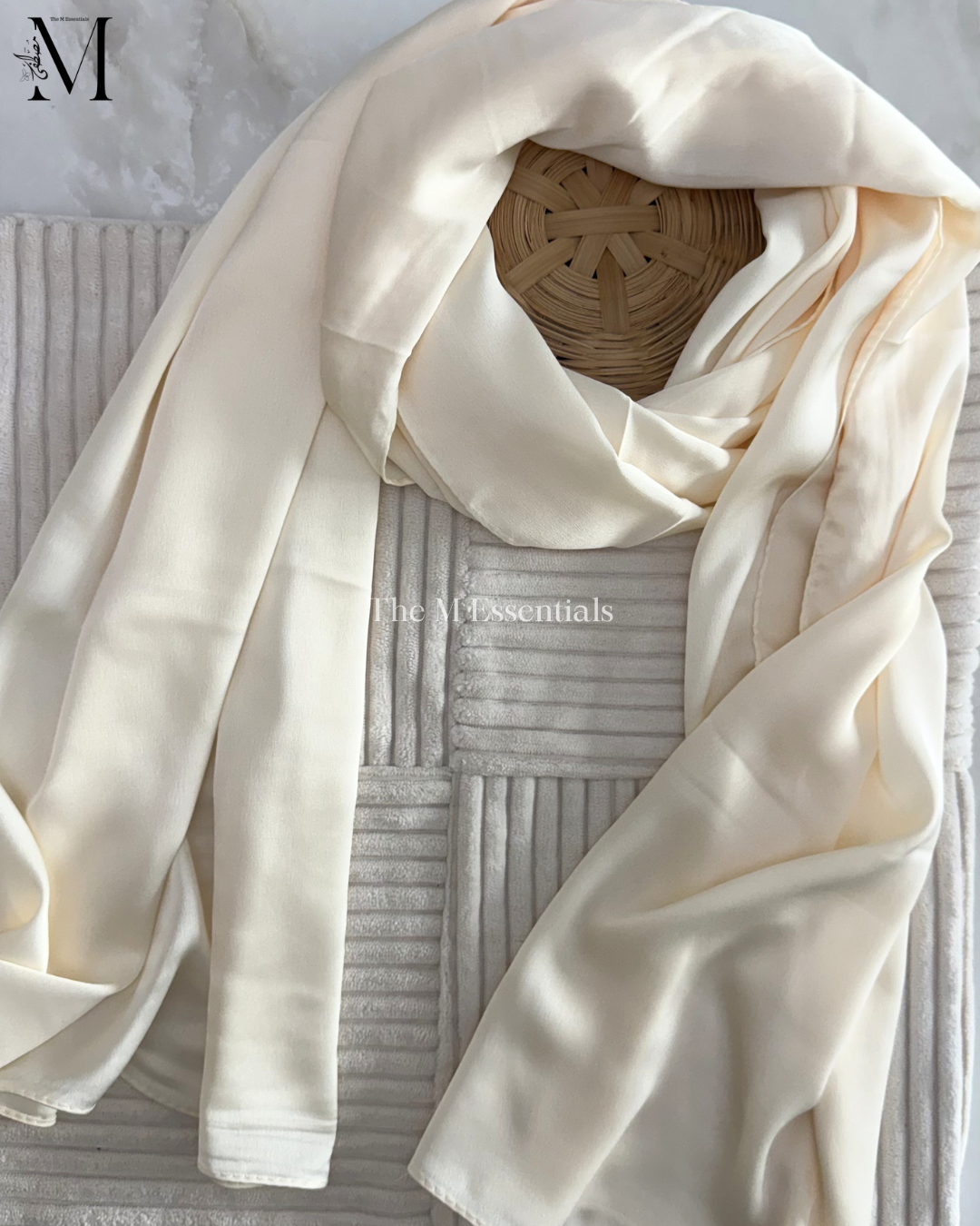 Satin Silk Hijab - Cream