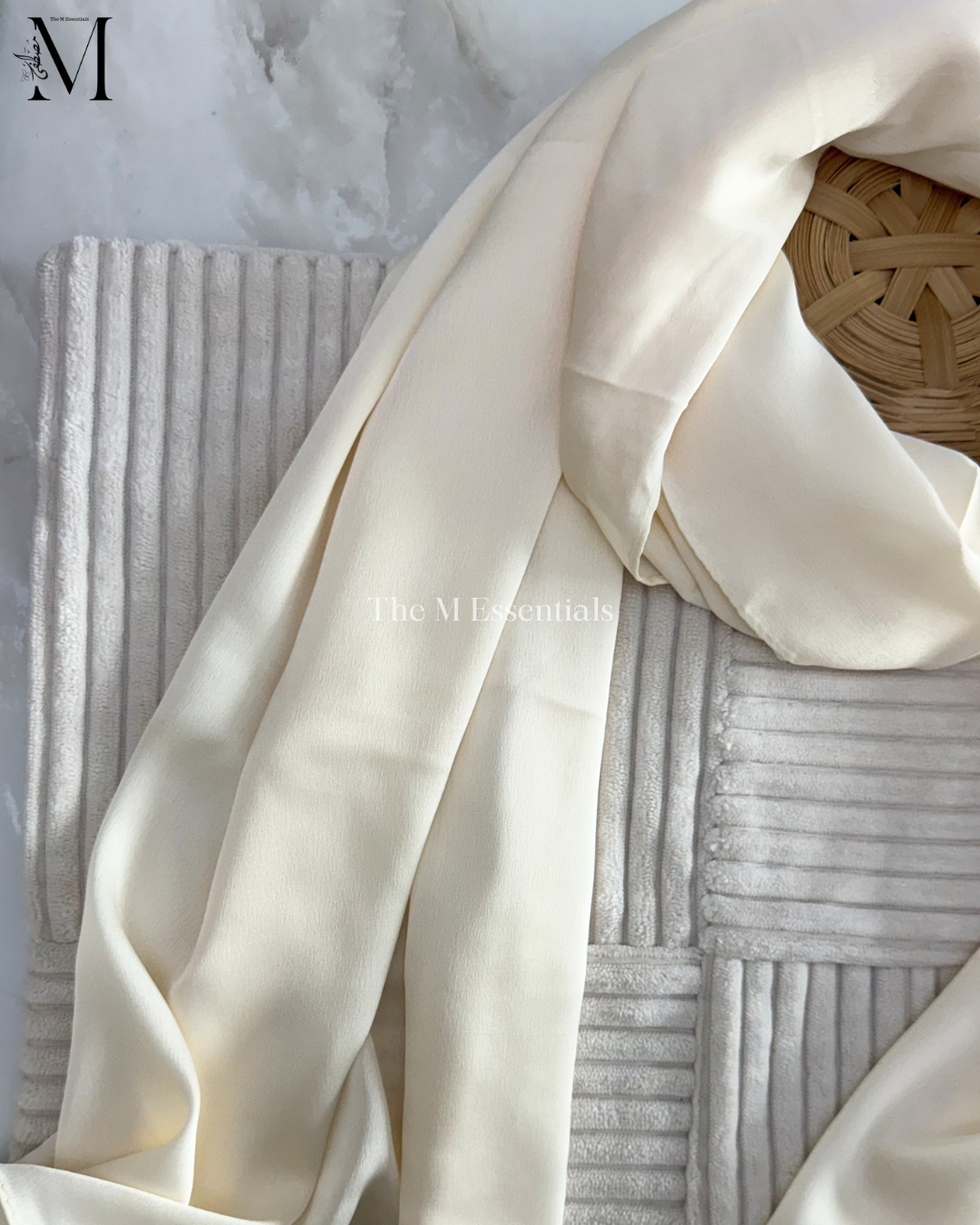 Satin Silk Hijab - Cream