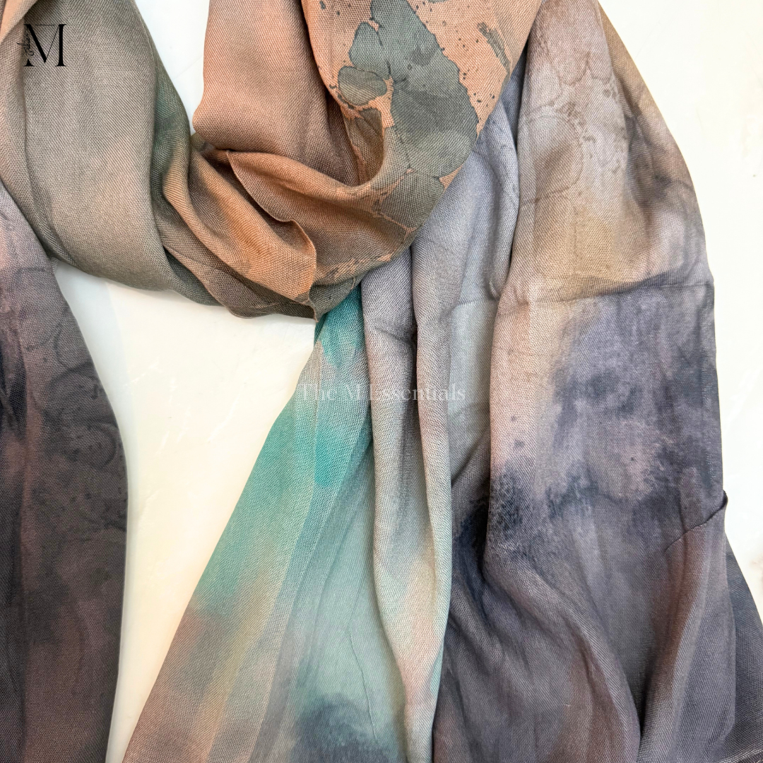 Printed Modal Hijab - Deep Sea