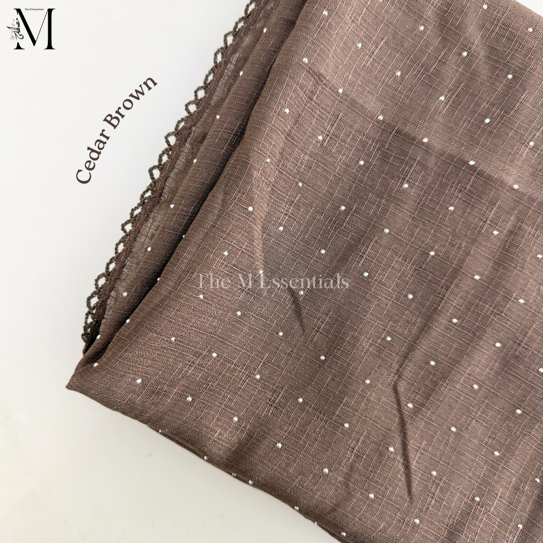 Stonework Cotton Hijab | Cedar Brown
