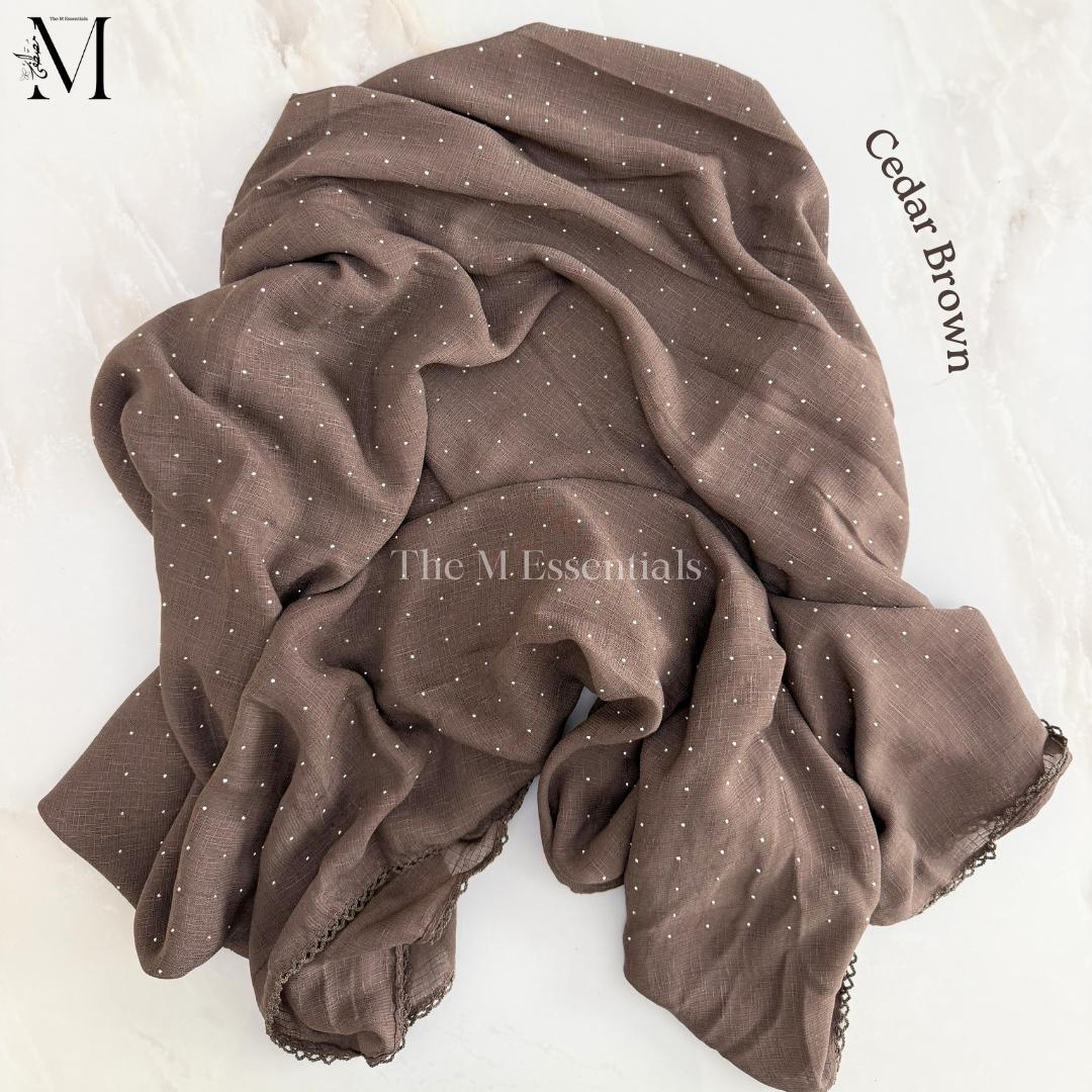 Stonework Cotton Hijab | Cedar Brown
