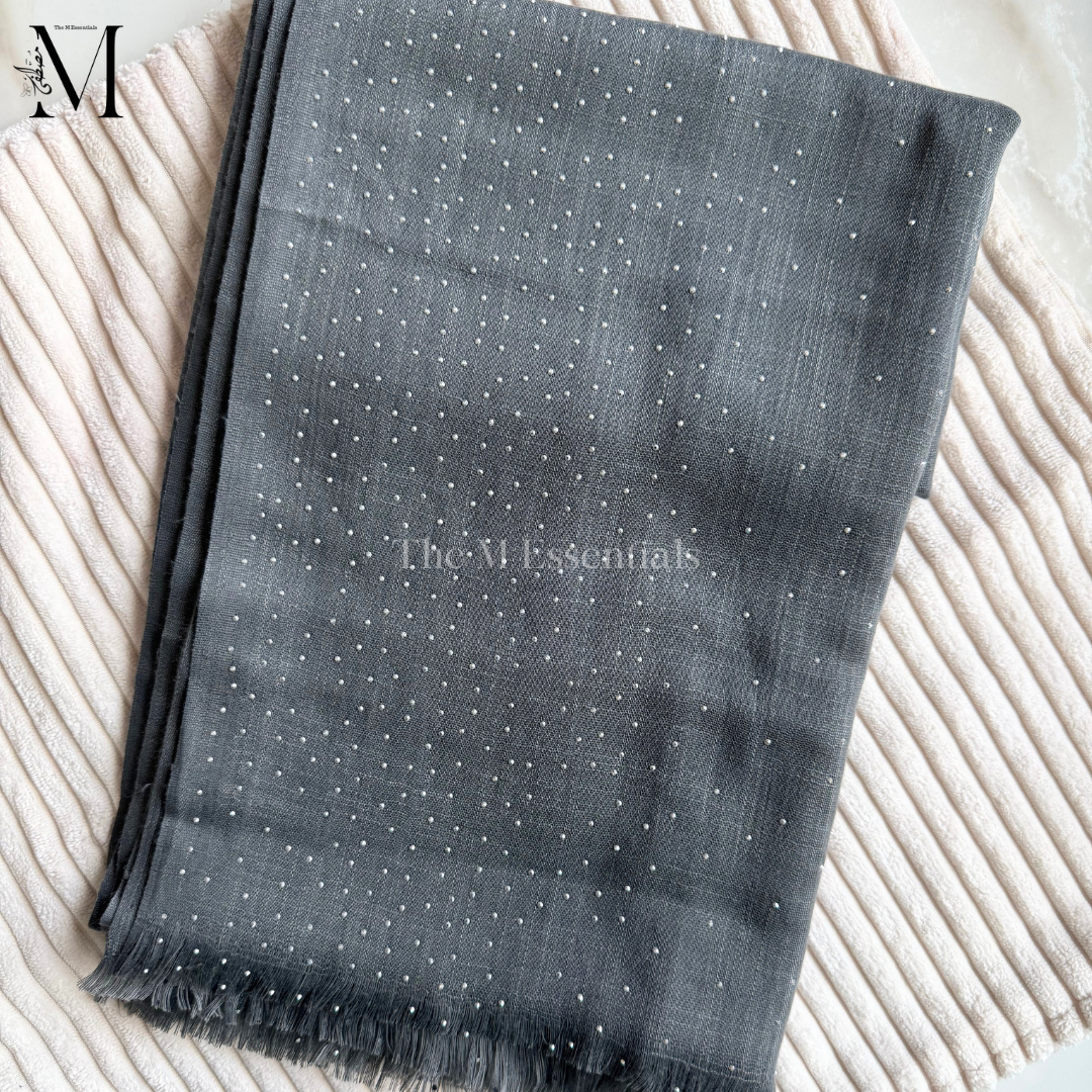 Dark Gray Stonework Hijab | The M Essentials