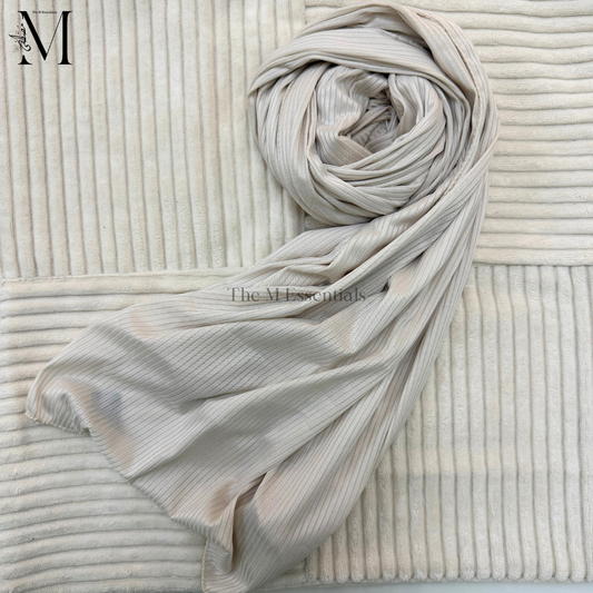 Beige Ribbed Jersey Hijab by The M Essentials