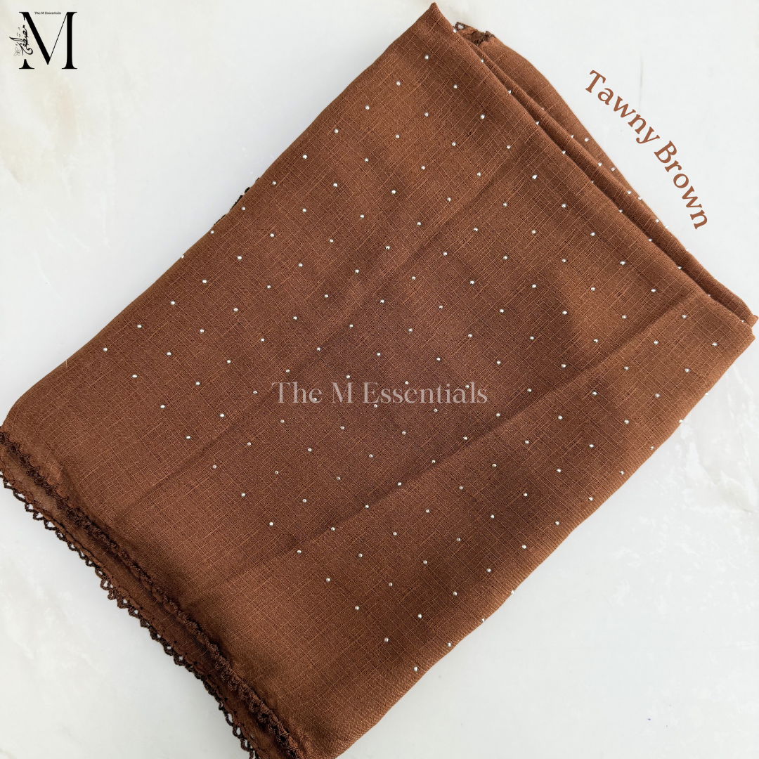 Stonework Cotton Hijab | Tawny Brown