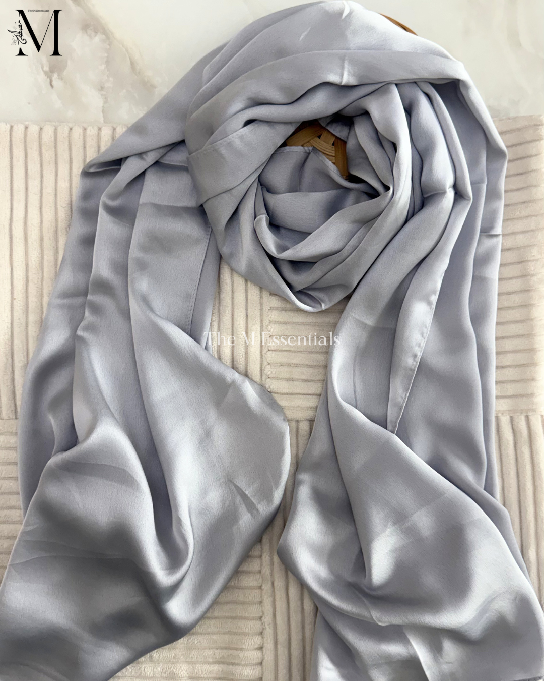 Satin Silk Hijab - Light Grey