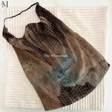 Brown Printed chiffon Niqab UAE