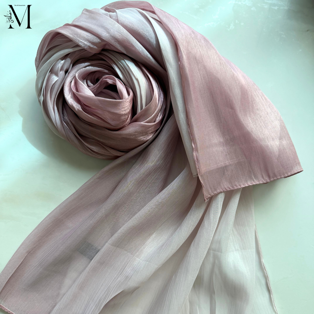 Pink Silk Ombre Hijab | The M Essentials