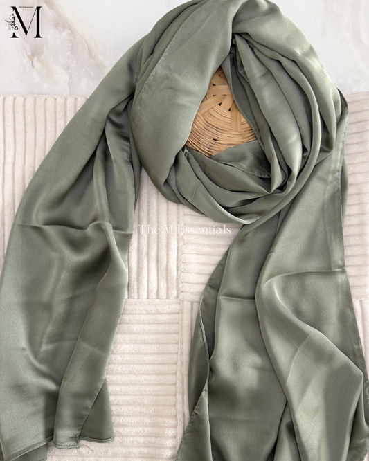 Satin Silk Hijab - Green
