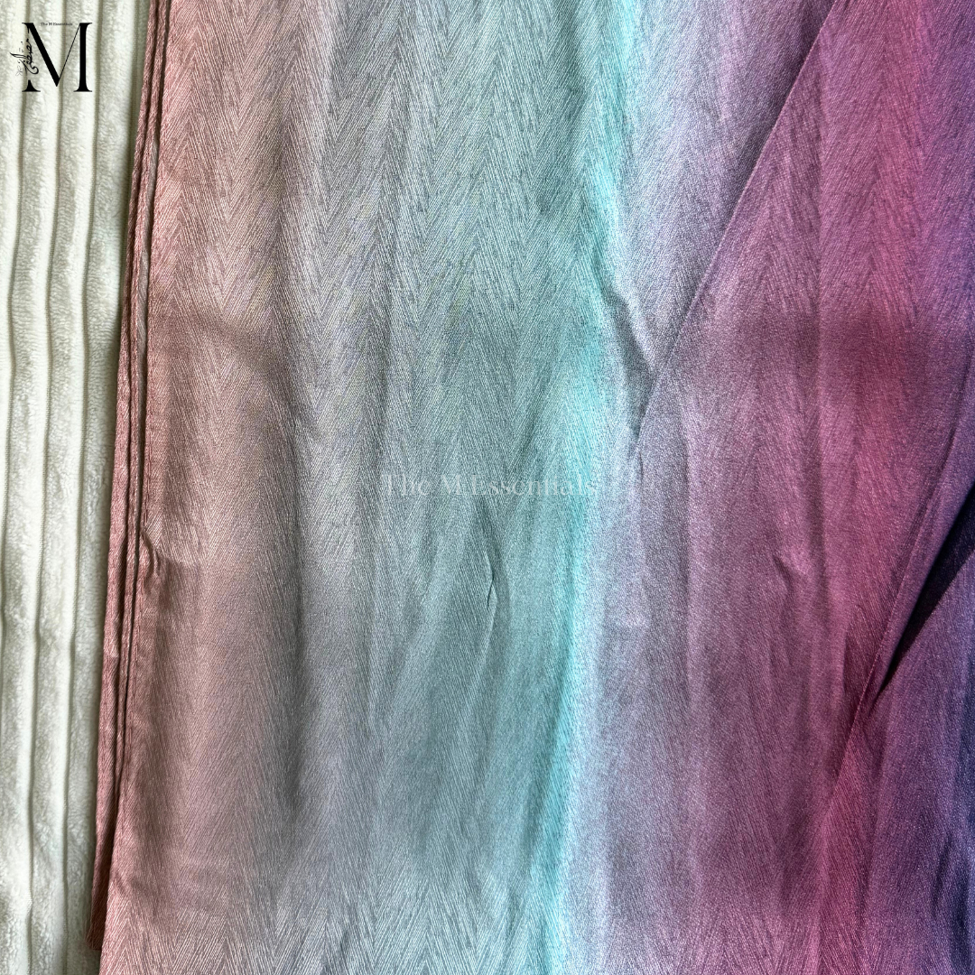 Peach Ombre Crinkle Silk Hijab | The M Essentials