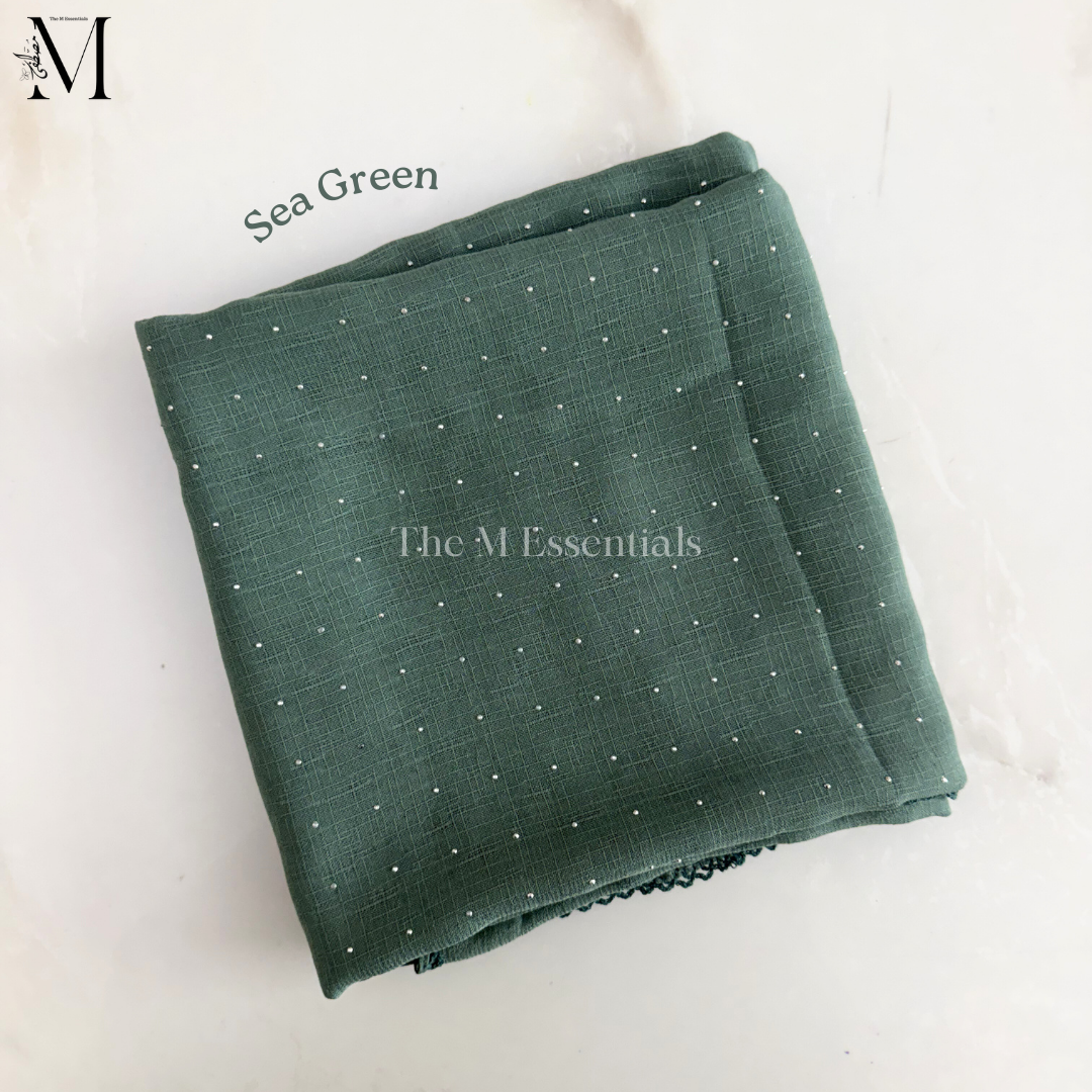 Stonework Cotton Hijab | Sea Green