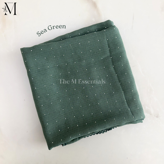 Stonework Cotton Hijab | Sea Green