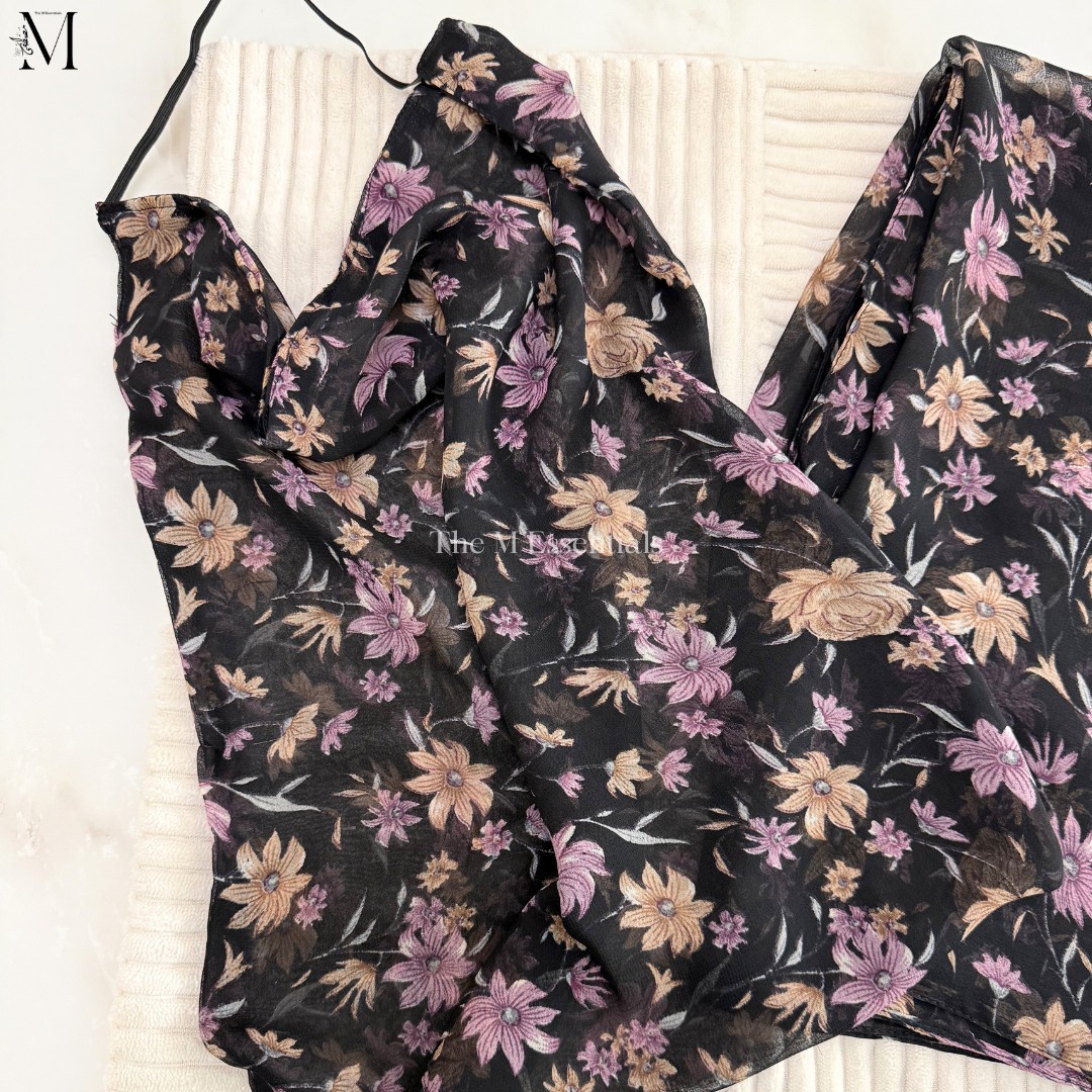 Premium Black Chiffon Niqab Hijab Set for Women – Modest Islamic Wear UAE