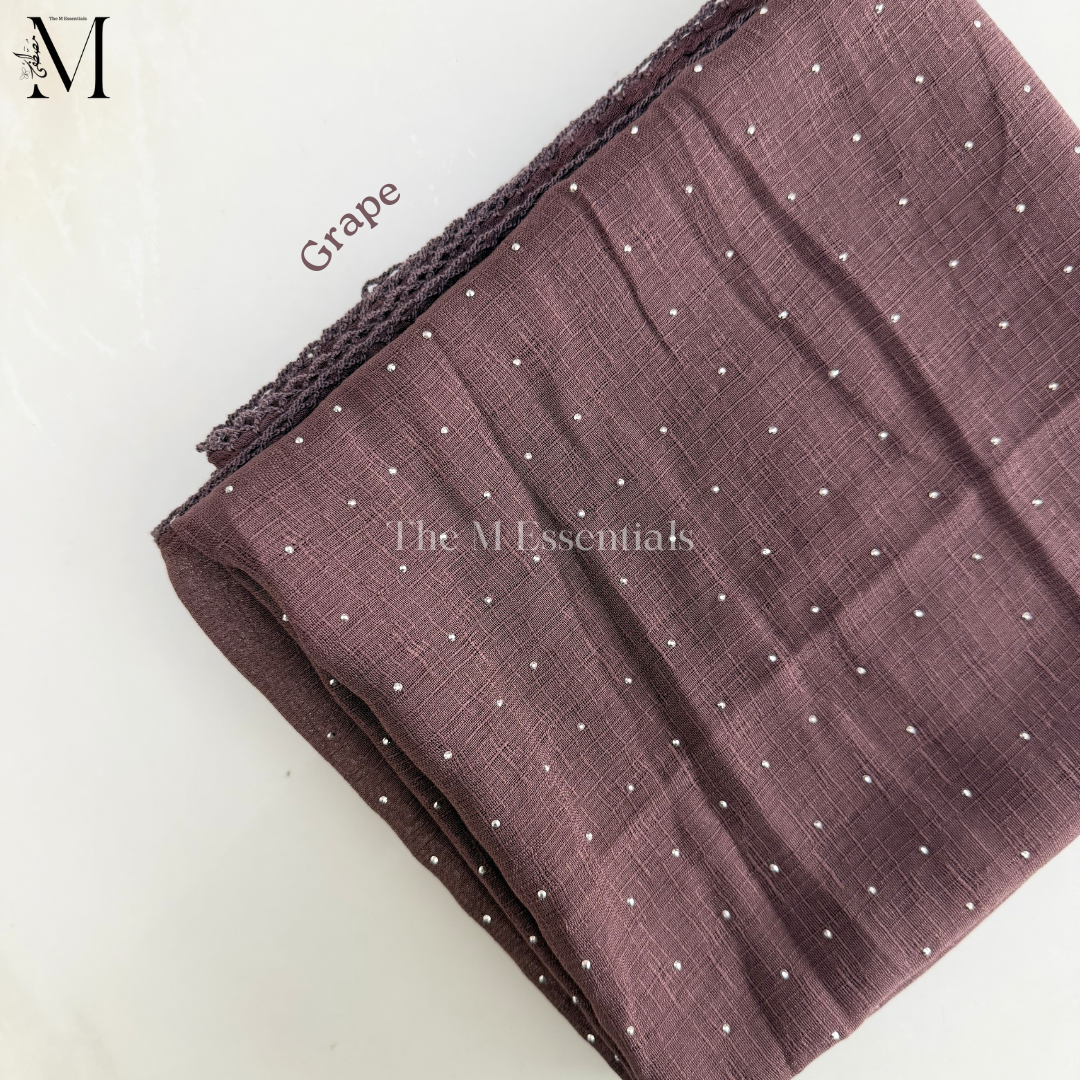 Stonework Cotton Hijab | Grape