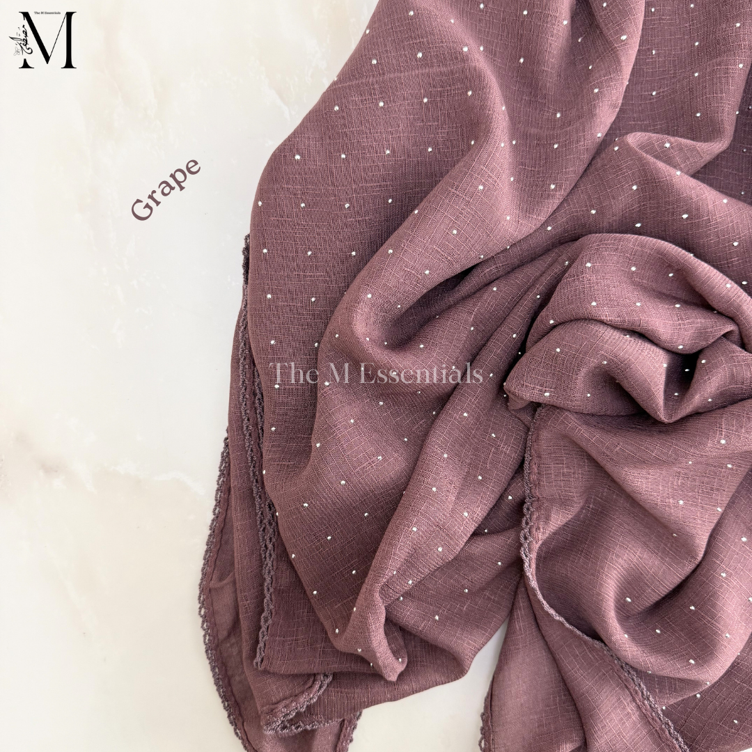Stonework Cotton Hijab | Grape