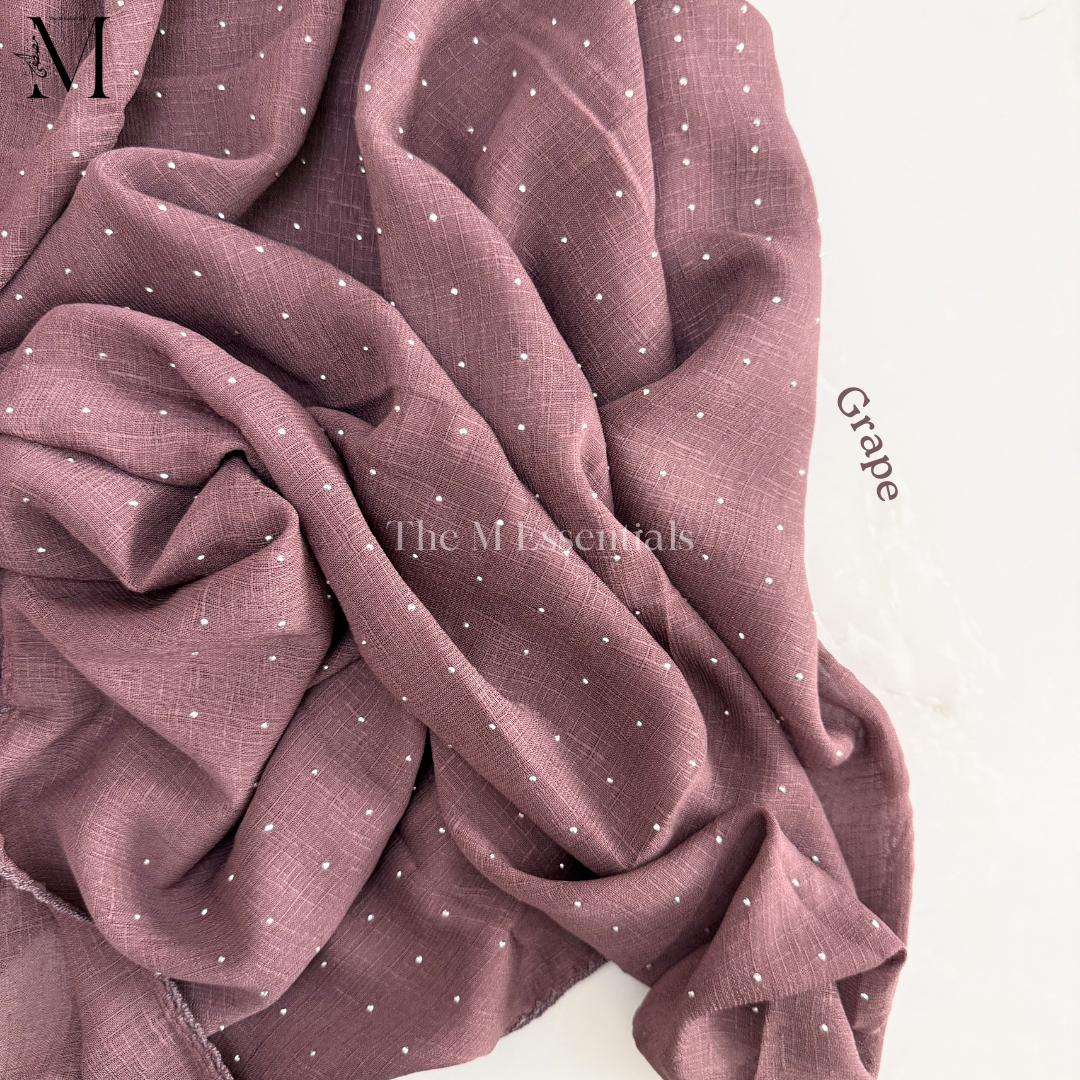 Stonework Cotton Hijab | Grape