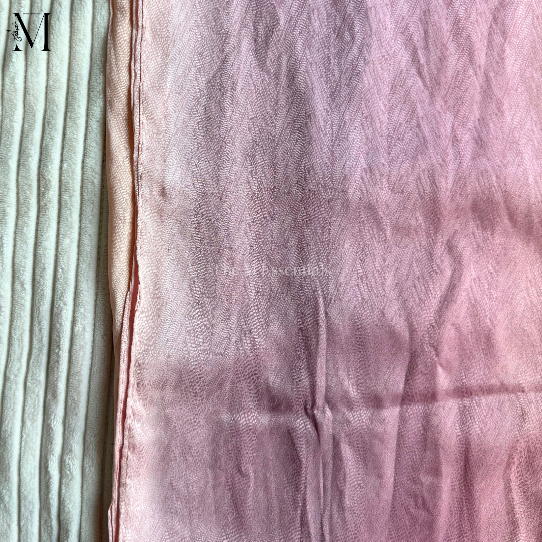 Peach Ombre Crinkle Silk Hijab | The M Essentials