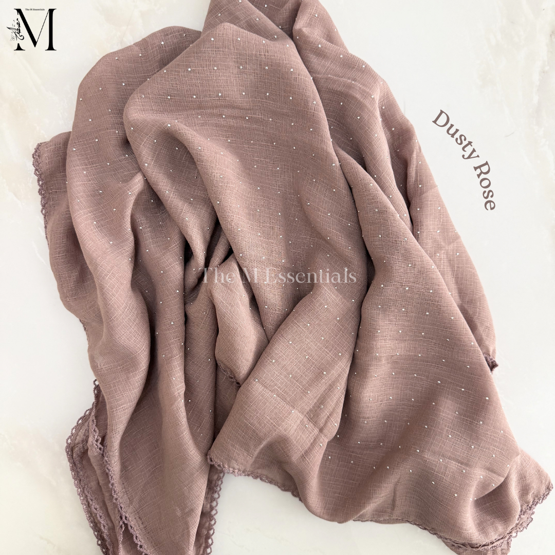 Stonework Cotton Hijab | Dusty Rose
