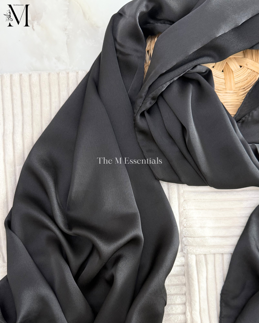 Satin Silk Hijab -  Black
