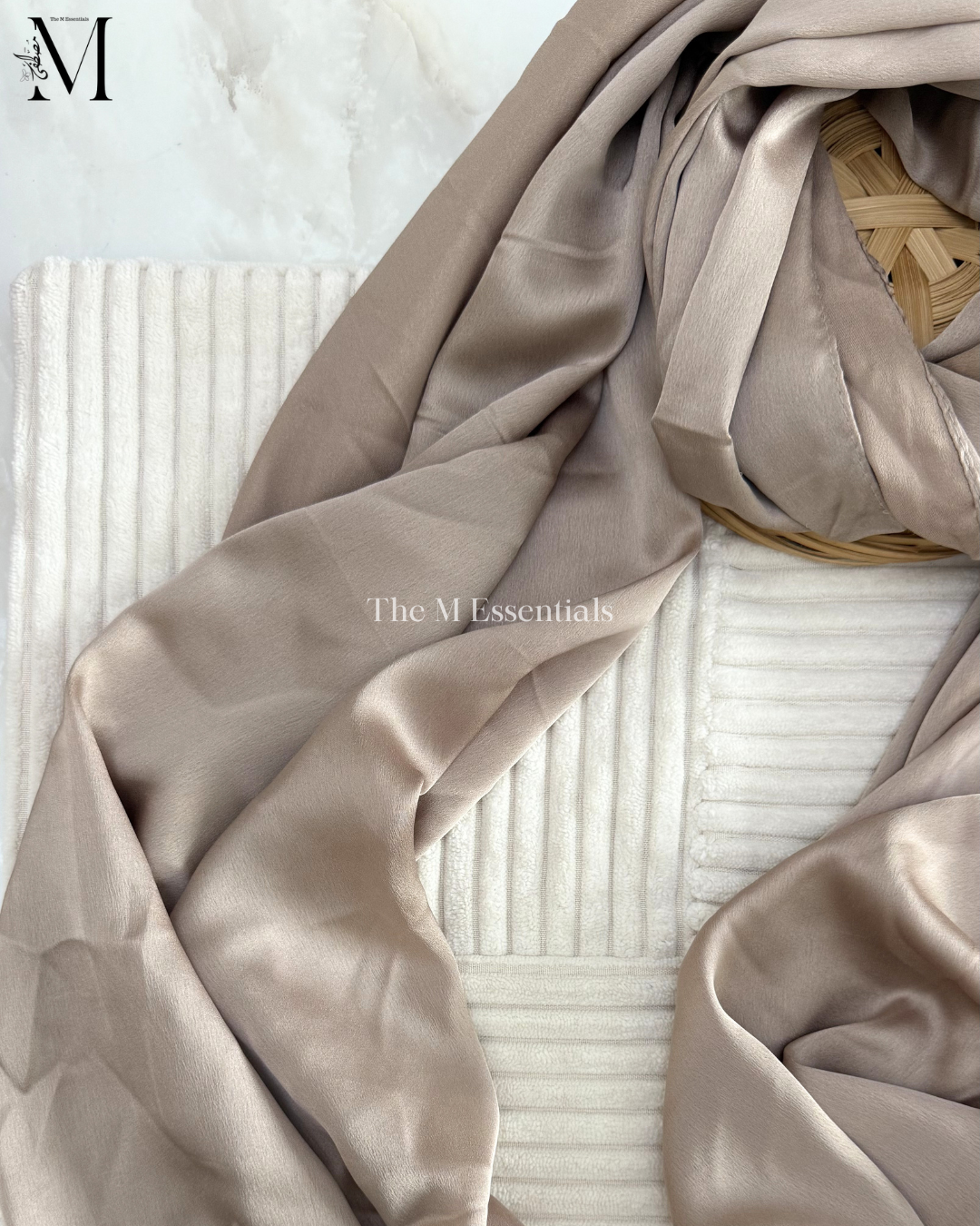 Satin Silk Hijab - Light Brown