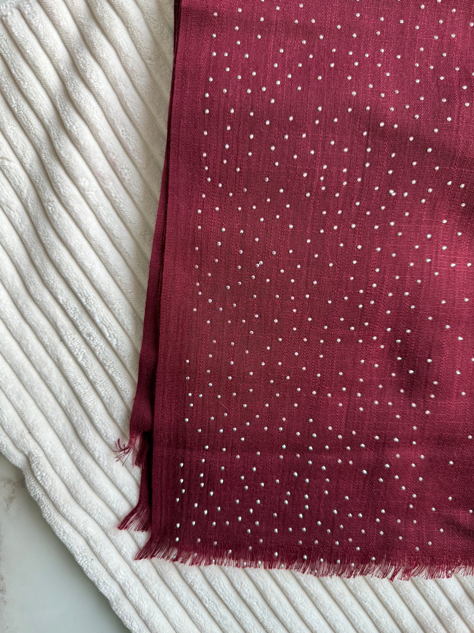 Deep Red Cotton Stonework | The M Essentials