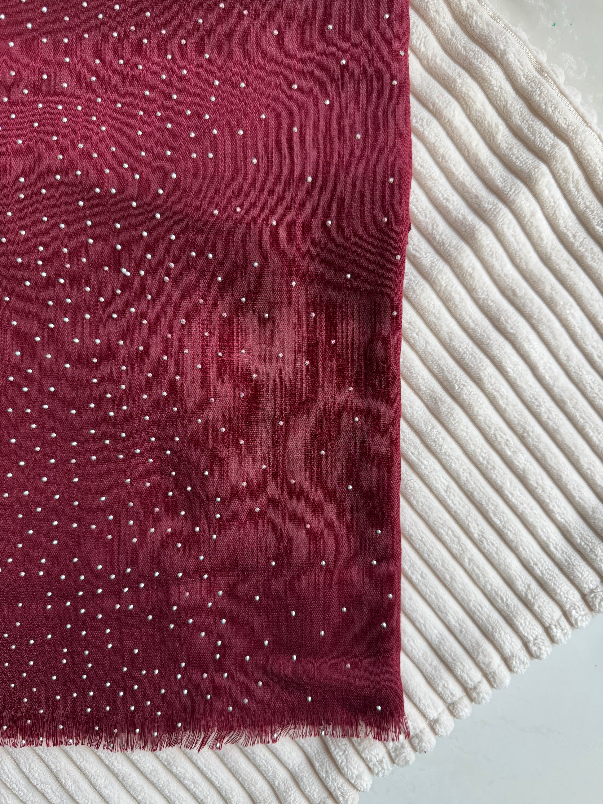 Deep Red Cotton Stonework | The M Essentials