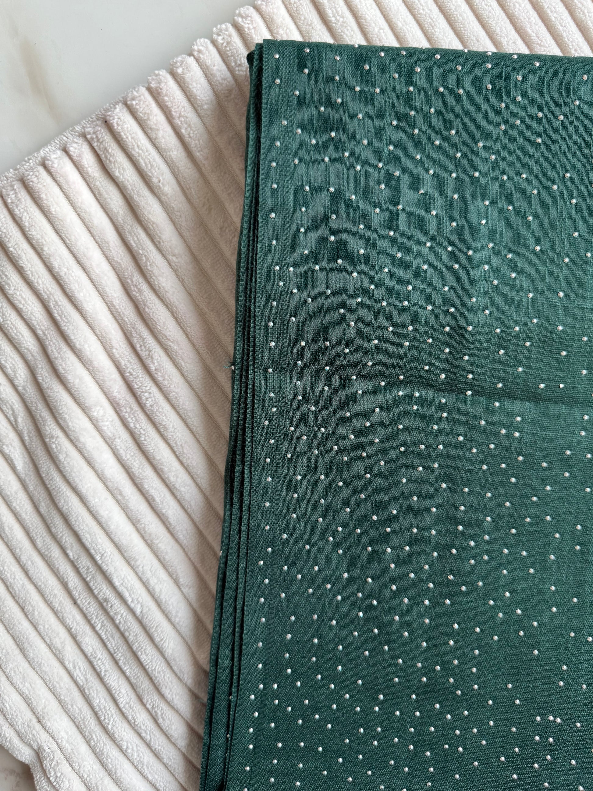 Dark Green Stonework Hijab | The M Essentials