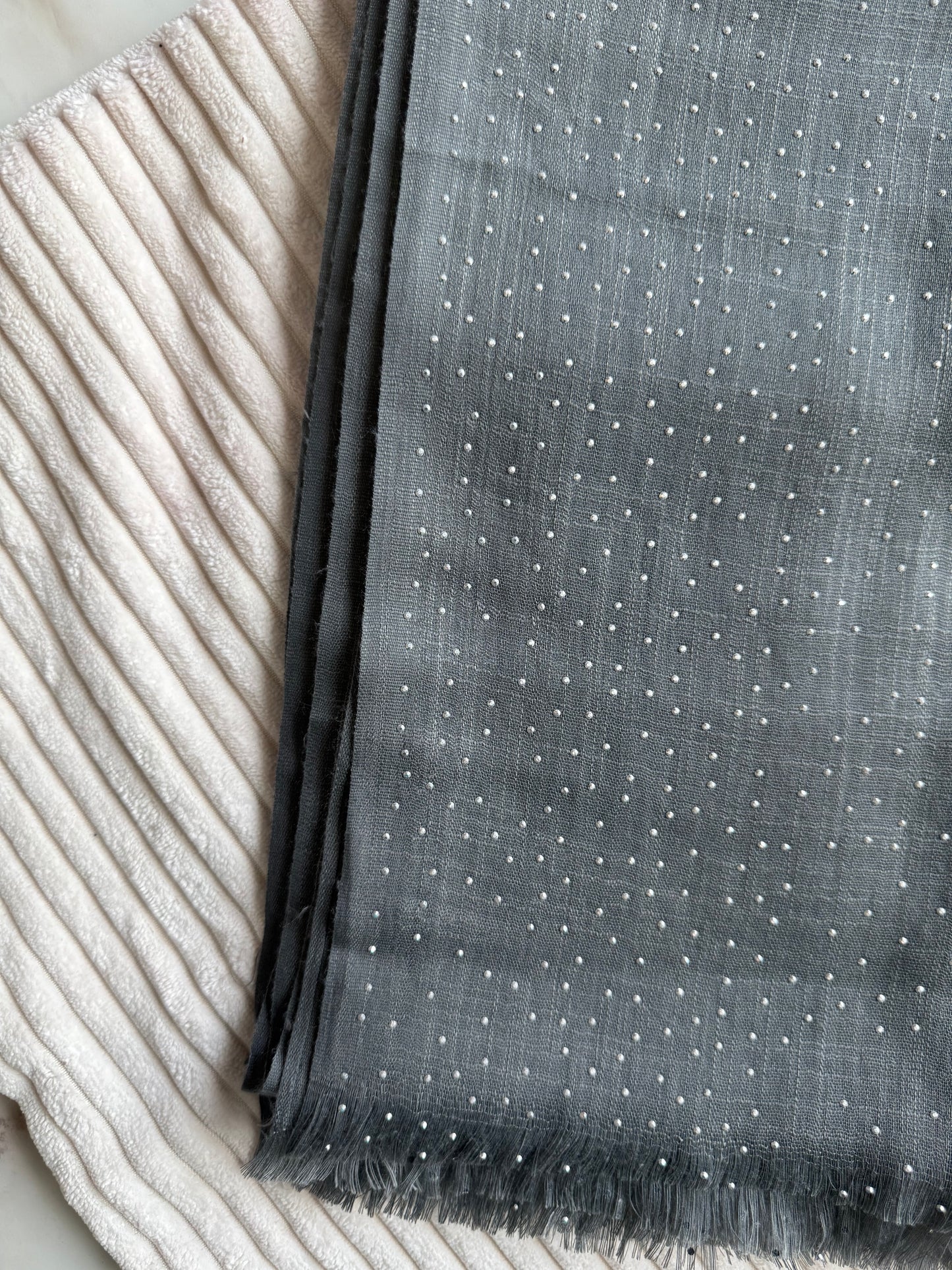 Dark Gray Stonework Hijab | The M Essentials