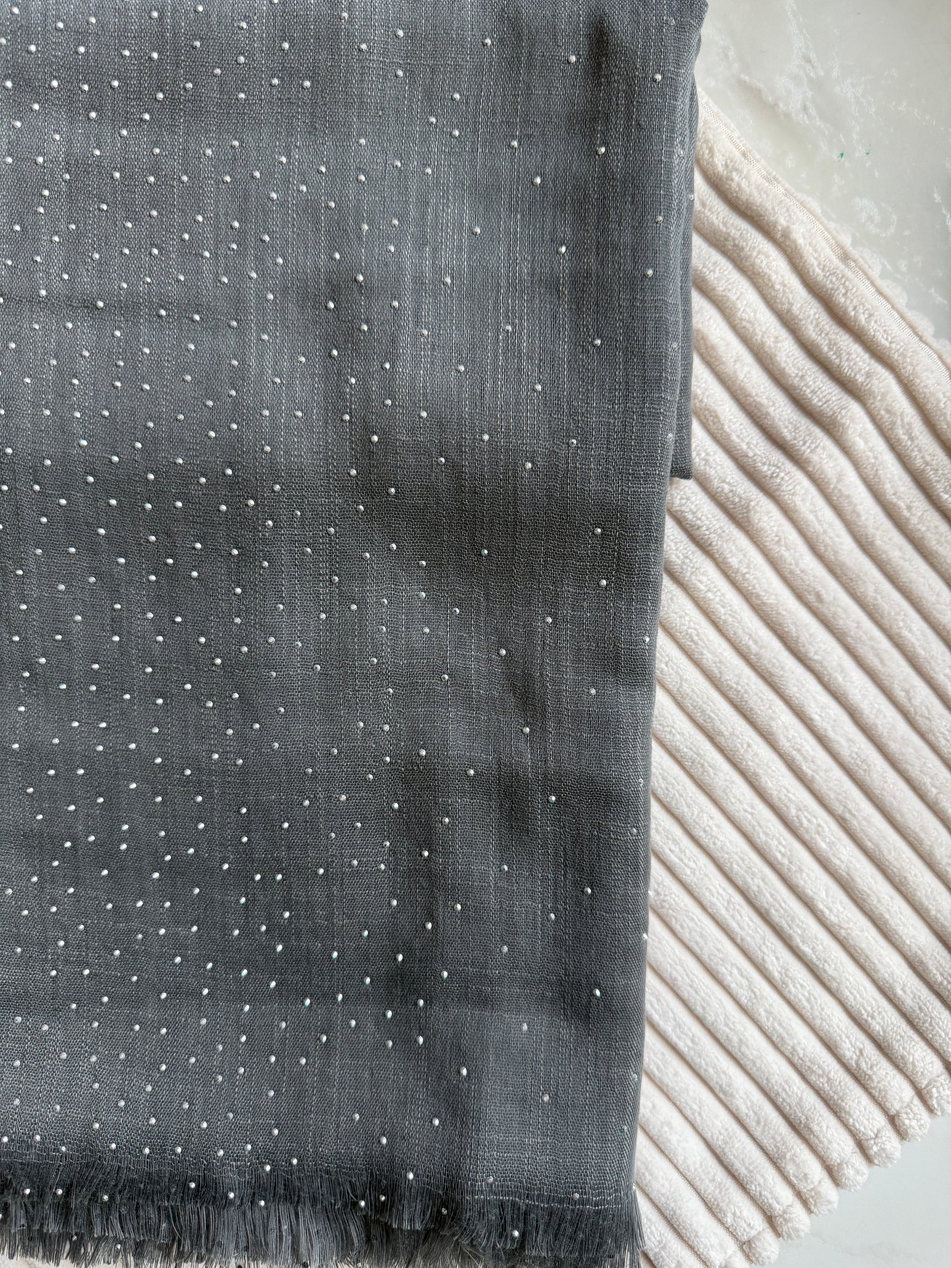 Dark Gray Stonework Hijab | The M Essentials