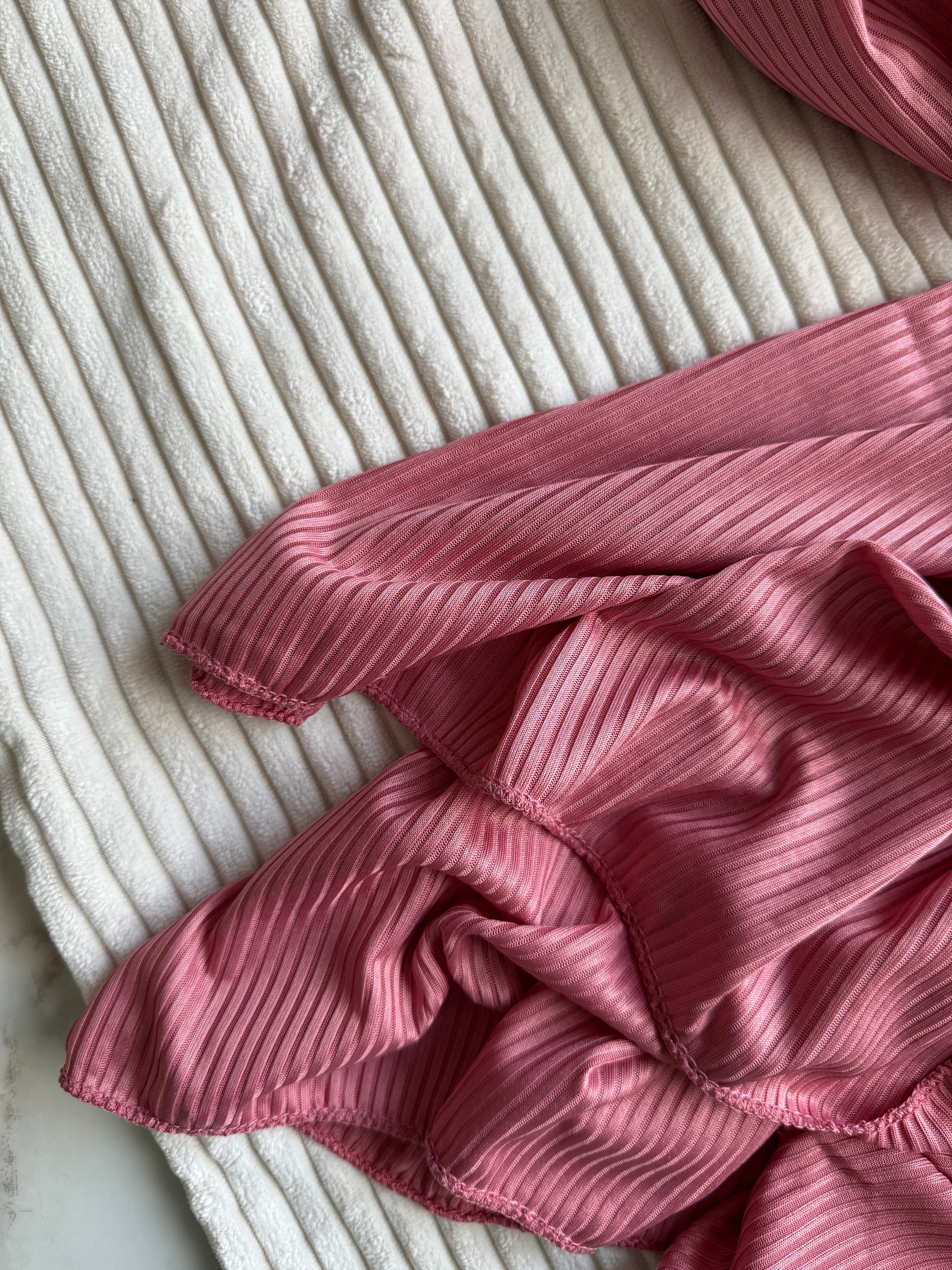 Rose Pink Ribbed Jersey Hijabs Online UAE | Stretch & Comfort | The M Essentials