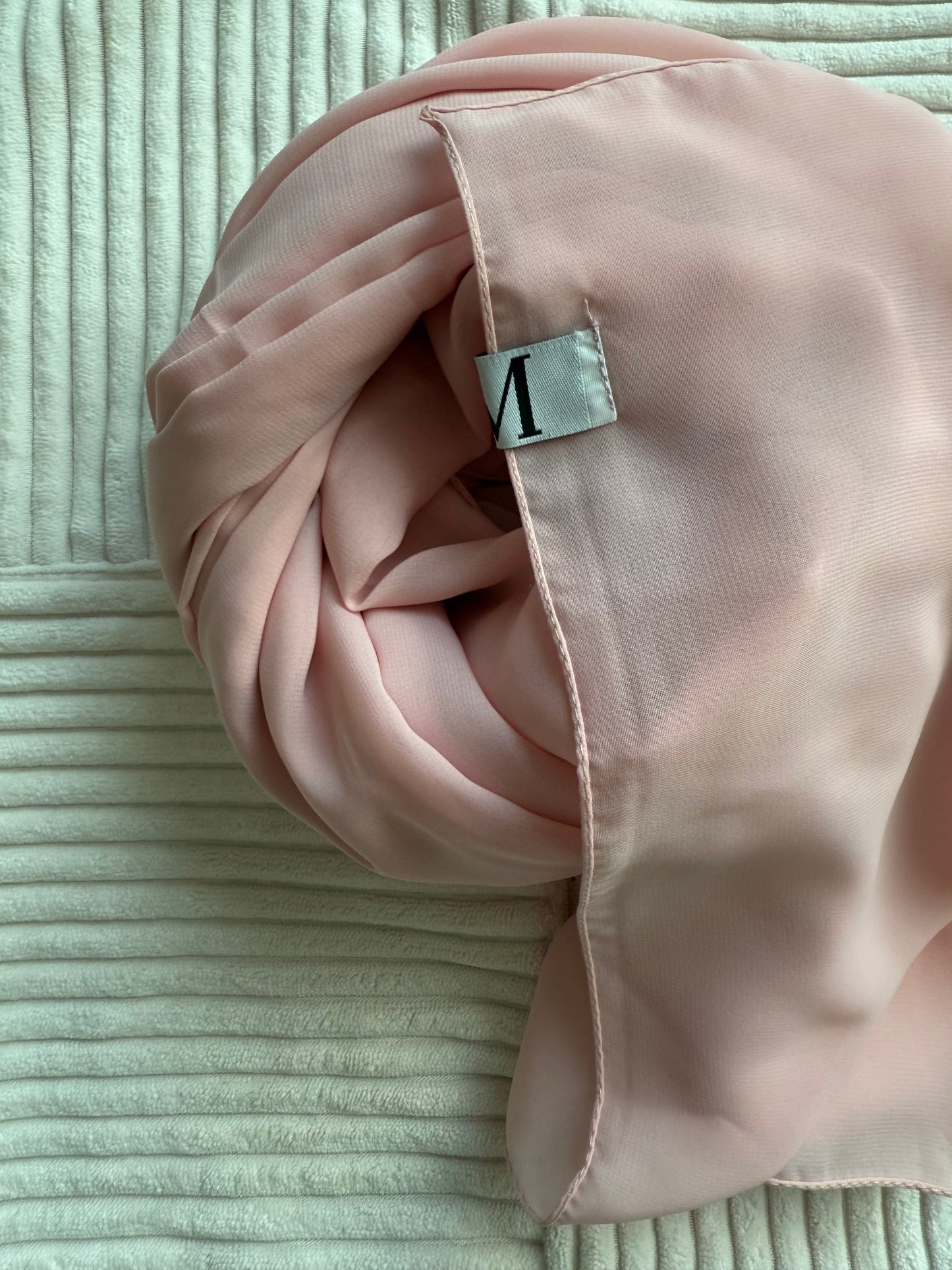 Light Pink Premium Powder Chiffon Hijab – Elegant & Airy | Made in Indonesia