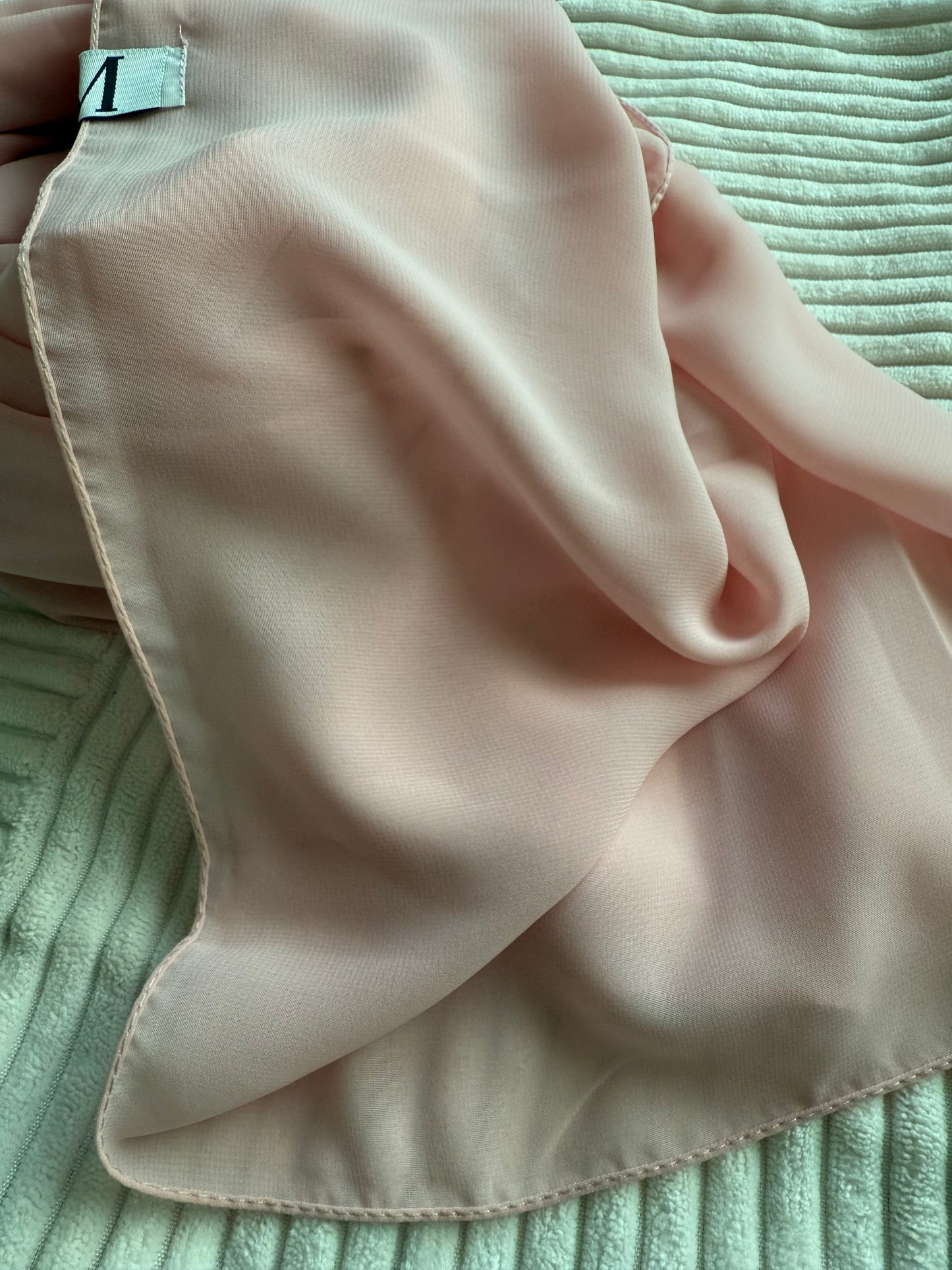 Light Pink Premium Powder Chiffon Hijab – Elegant & Airy | Made in Indonesia