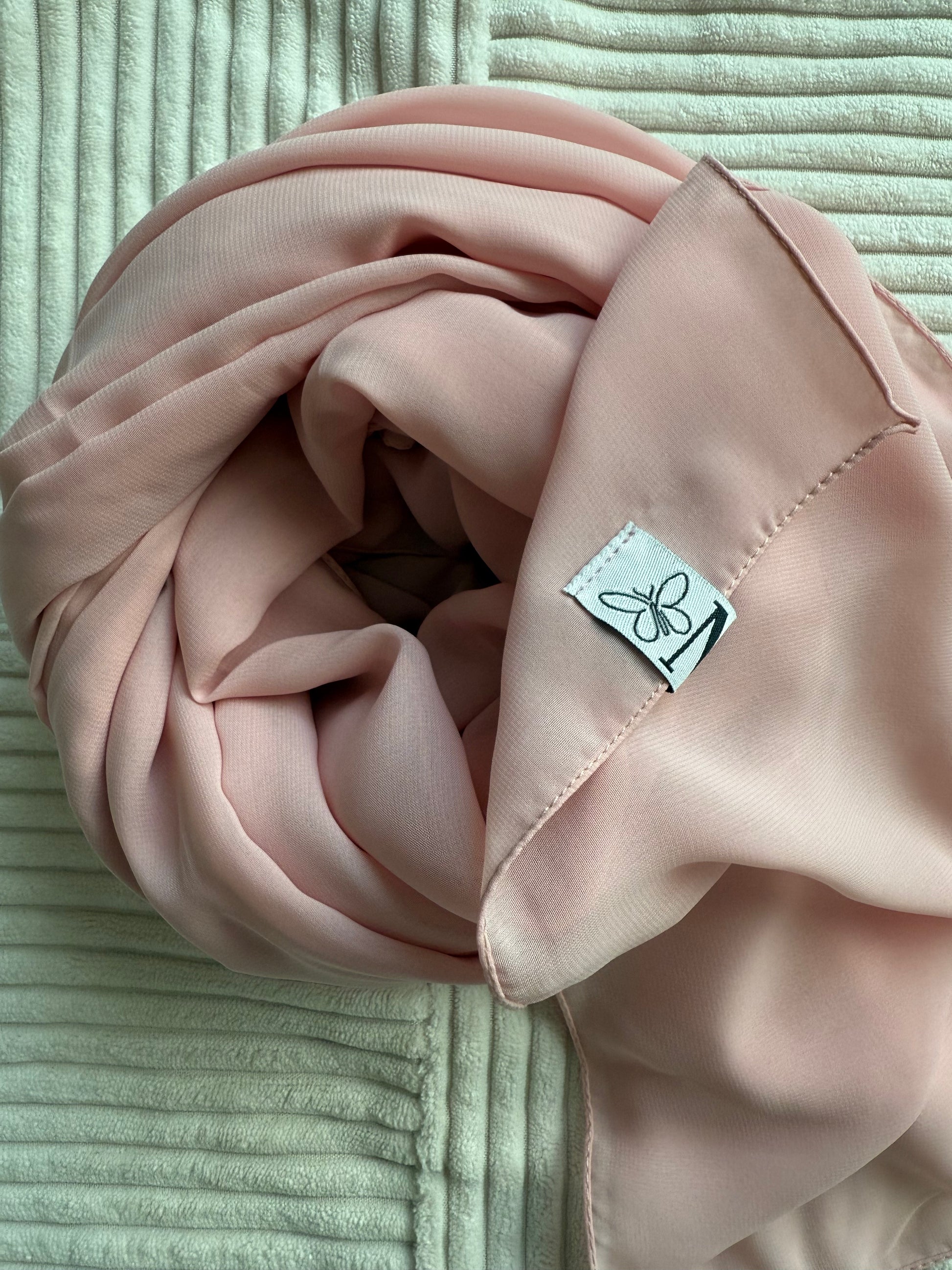 Light Pink Premium Powder Chiffon Hijab – Elegant & Airy | Made in Indonesia