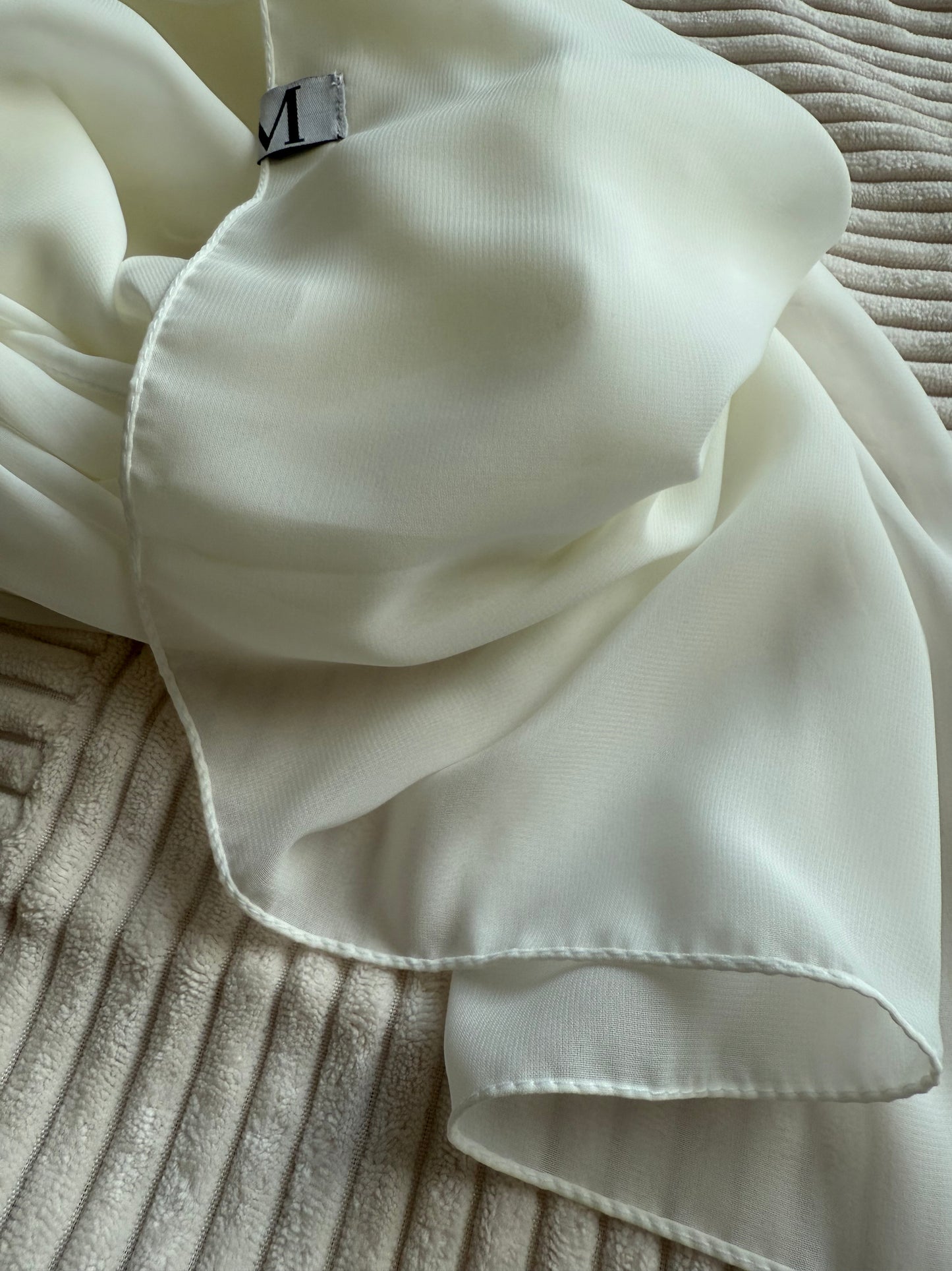 White Premium Powder Chiffon Hijab